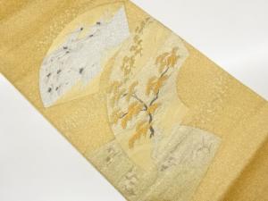 地紙に群鶴・松模様織出し袋帯